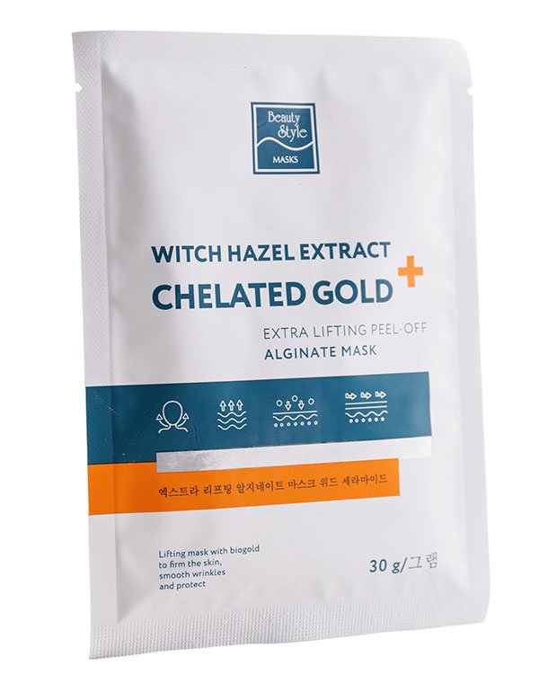 Альгинатная лифтинг-маска "Witch hazel extract + Chelated gold" 30 гр*10 шт Beauty Stylе 2