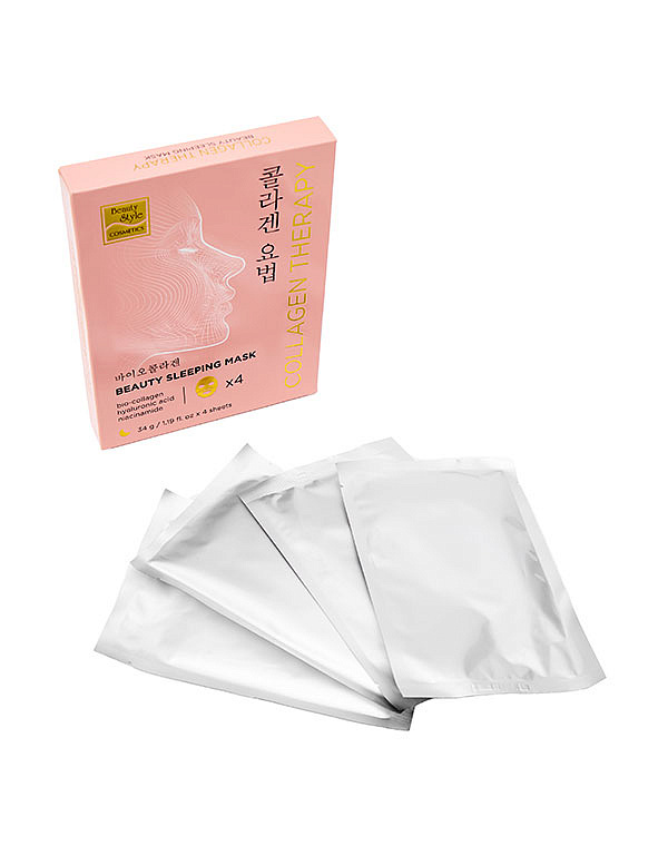 Ночная маска для лица с био-коллагеном BioCollagen Night Glow, Beauty Style, 4 шт. 5
