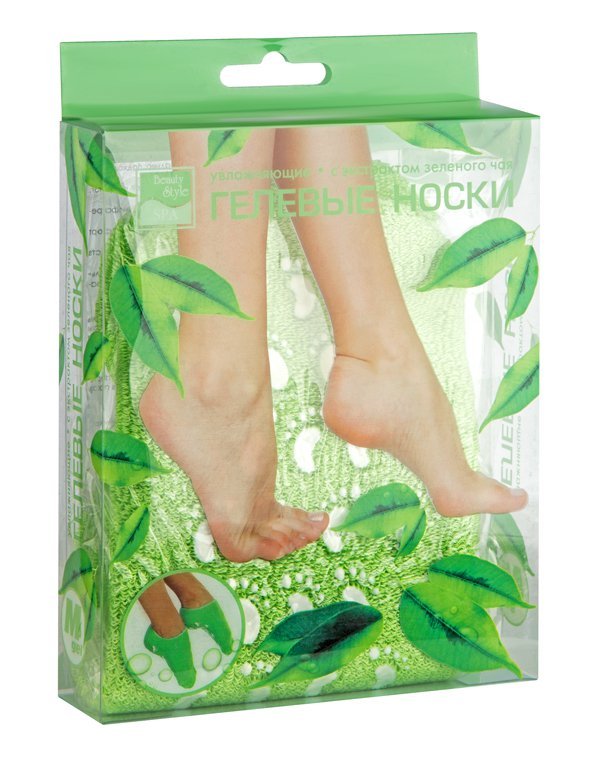 Носочки увлажняющие с экстрактом зеленого чая Beauty Style 2