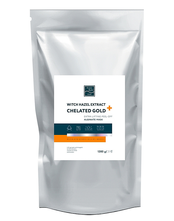 Альгинатная лифтинг-маска «Witch Hazel Extract + Chelated Gold» 1,2кг , Beauty Style 1