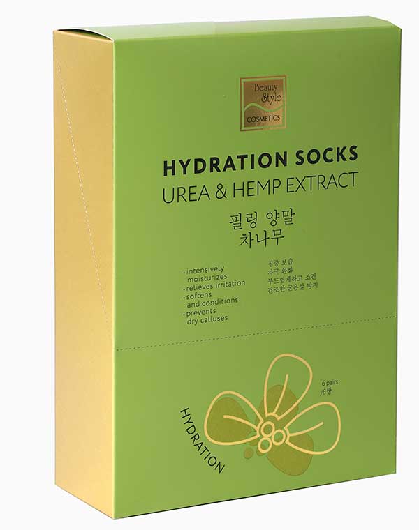 Носочки увлажняющие для педикюра «UREA & HEMP EXTRACT» (6 пар) Beauty Style 3