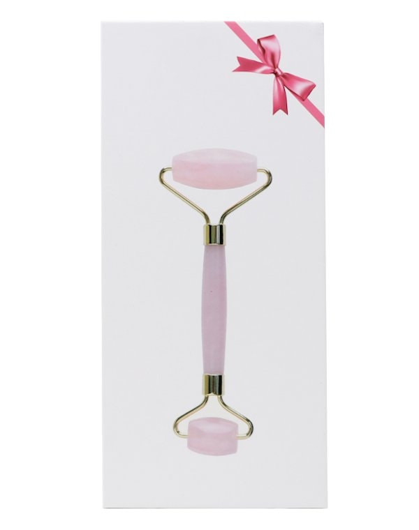 Набор: роллер-массажер для лица + кристалл для массажа Гуаша из натурального розового кварца, Beauty Style 5