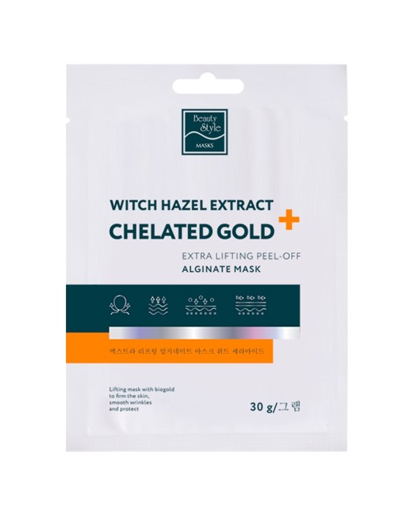 Альгинатная лифтинг-маска "Witch hazel extract + Chelated gold" 30 гр*10 шт Beauty Stylе 2
