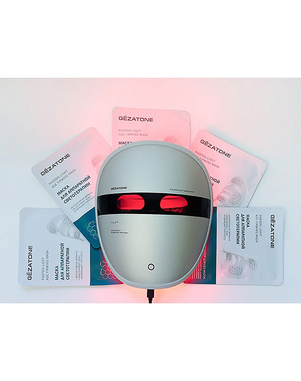 Тканевая маска для светотерапии лица Photon Age Firming, Gezatone, 5 х 30 мл 4