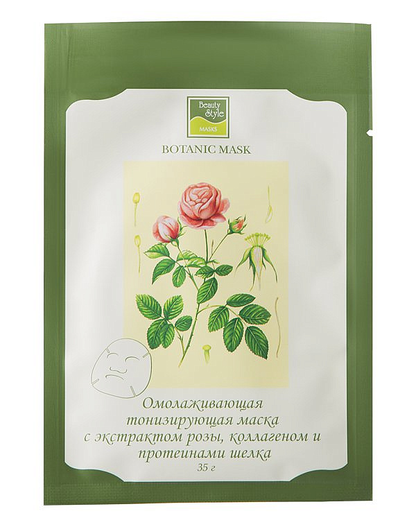 Маска для лица омолаживающая с розой Beauty Style, 35 гр 1