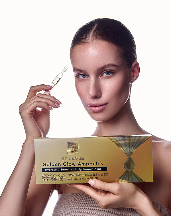 Увлажняющая сыворотка с гиалуроновой кислотой «Golden Glow Ampoules», Beauty Style, 1,5 мл*10 шт. 10