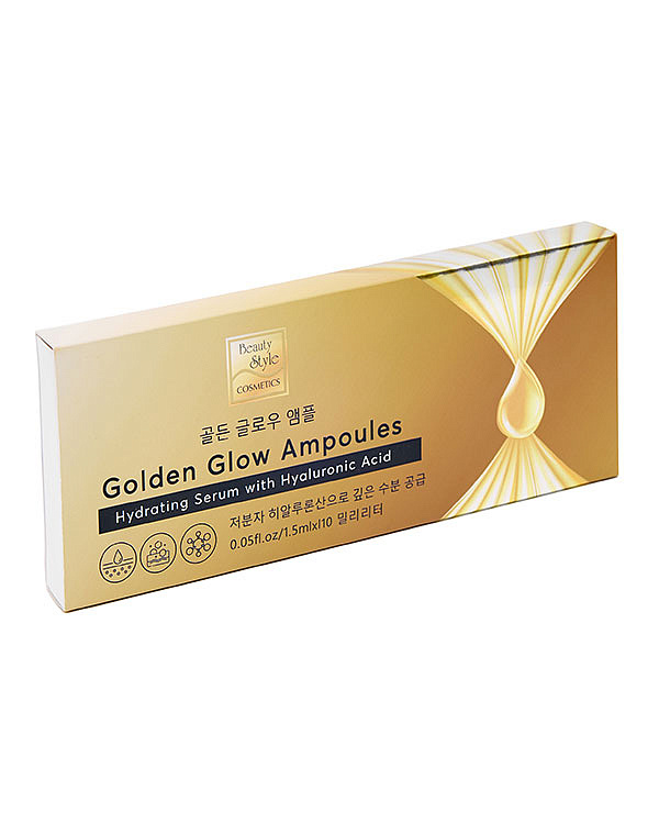 Увлажняющая сыворотка с гиалуроновой кислотой «Golden Glow Ampoules», Beauty Style, 1,5 мл*10 шт. 4