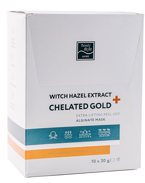 Альгинатная лифтинг-маска "Witch hazel extract + Chelated gold" 30 гр*10 шт Beauty Stylе 1